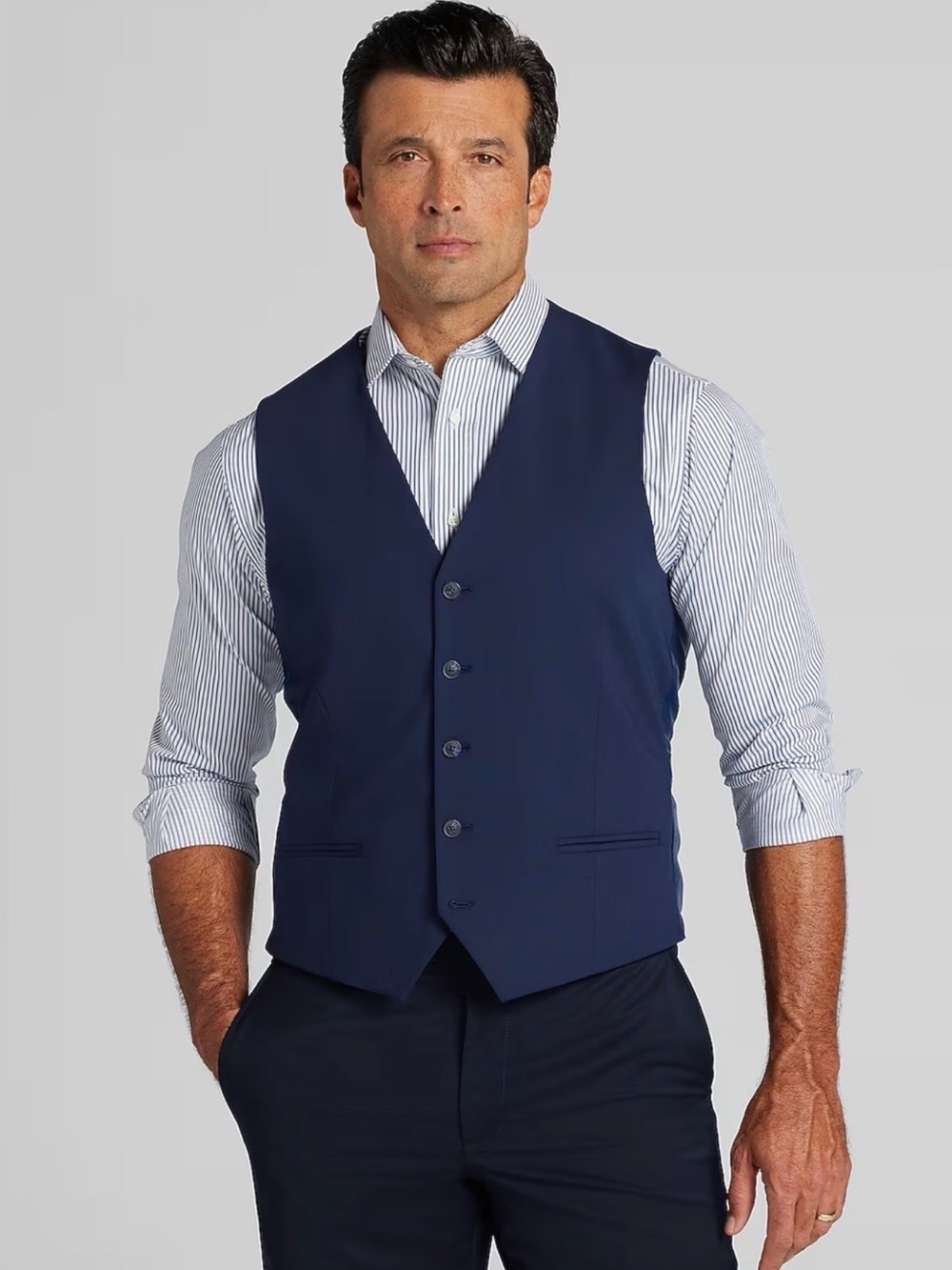 NWT Jos. A. Banks 5 Button Navy Blue Vest Mens 1X